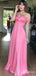 Stunning Pink Sweetheart Off-the-Shoulder Long Mermaid Prom Dress with Slit, Evening Dress, PD382083