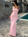 Stunning Pink Square Lace-Up Back Long Mermaid Prom Dress, Evening Dress, PD382112