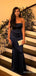 Elegant Dark Navy Strapless Long Mermaid Prom Dress, Evening Dress, PD382126