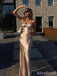 Elegant Champagne Gold Sweetheart Spaghetti Strap Backless Long Mermaid Prom Dress, Evening Dress, PD382129