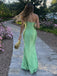 Elegant Green One-Shoulder Twist-Knot Long Mermaid Prom Dress with Cut-Out, Evening Dress, PD382131