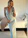 Gorgeous Pale Blue Halter V-neck Lace  Long Mermaid Prom Dress, Evening Dress, PD382152