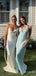 Elegant Ivory Cowl-Neck Backless Long Mermaid Prom Dress, Evening Dress, PD382153