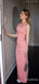 Unique Pink One-Shoulder Sleeveless  Long Mermaid Prom Dress, Evening Dress, PD382155