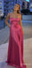 Elegant Hot Pink Spaghetti Strap Long Prom Dress, Evening Dress, PD382161