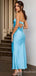 Simple Blue Strapless Mermaid Long Bridesmaid Dress,PD3222