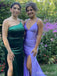 Elegant V-neck Purple Spaghetti Strap Side Slit Mermaid Long Prom Dress,Evening Dress,PD382169