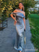 Elegant Pale Blue Strapless Off-Shoulder Long Mermaid Prom Dress, Evening Dress, PD382178