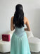 Elegant Pastel Blue Strapless Corset A-line Long Tulle Prom Dress, Evening Dress, PD382179