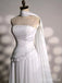 Gorgeous White Beadings Strapless A-line Long Prom Dress,Evening Dress,PD382181