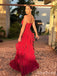 Elegant Red Strapless A-line Long Prom Dress,Evening Dress,PD382182