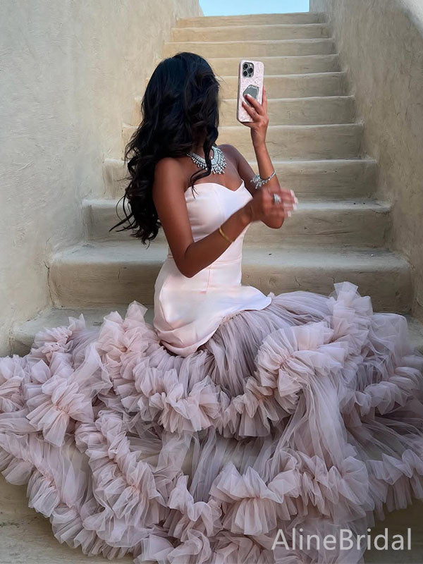 Gorgeous Sweetheart Strapless Light Pink A-line Long Prom Dress,Evening Dress,PD382183