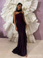 Elegant Dark Plum One-Shoulder  Long Mermaid Prom Dress, Evening Dress, PD382184