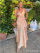 Elegant Peach Pink Spaghetti Strap Long Prom Dress, Evening Dress, PD382207