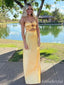 Sexy Sweetheart Yellow Strapless Mermaid Cut Out Prom Dress, Evening Dress, PD382216