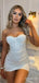 Sparkly White Sweatheart Strapless Sequins Short Mini Homecoming Dress Tight, HD3174