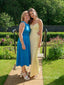 Elegant Cowl Neckight Yellow Maxi Mermaid Prom Dress, Bridesmaid dress, PD382236