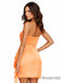 Elegant Orange One Shoulder Pleated Ruffles Short Homecoming Dress with Slit, PD382256