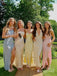 Elegant Cowl Neckight Yellow Maxi Mermaid Prom Dress, Bridesmaid dress, PD382236