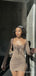 Simple Brown Long Sleeves A-line Short Mini Homecoming Dress, HD3193