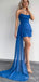 Elegant Blue Strapless Short Mini Homecoming Dress with Train, HD32673