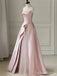 Elegant Light Pink Strapless A-line Long Prom Dress,Evening Dress,PD37708
