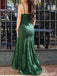 Gorgeous Emerald Green V-neck Strapless Mermaid Long Lace Prom Dress, Evening Dress, PD37743