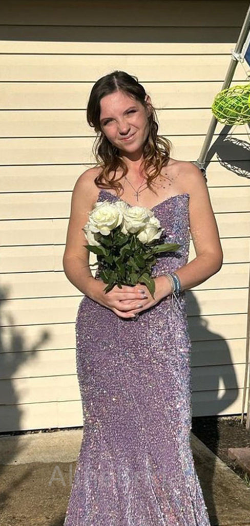 Elgant Sweatheart Halter Mermaid Purple Long Prom Dress, Evening Gown, PD37634