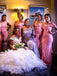 Mismatched Pink Off the Shoulder Mermaid Long Bridesmaid Dress, PD3164