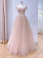 Elegant Light Pink Sweetheart Beading A-line Long Layered Tulle Prom Dress,PD38046