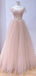 Elegant Light Pink Sweetheart Beading A-line Long Layered Tulle Prom Dress,PD38046
