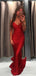 Sexy Red V-neck Spaghetti Strap Memriad Long Prom Dress, Evening Dress, PD38066