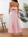 Simple Pink V-neck Spaghetti Strap Mermaid Long Prom Dress, PD38034