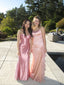 Elegant Strapless  Corset Top Pleated Pink Soft Mermaid Prom Dress,Formal Dress, PD382272