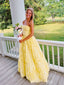 Gorgeous Yellow Strapless Long Layered Tulle Prom Dress, Evening Gown, PD382289