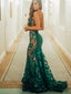 Sexy Green Sweetheart Sleeveless Mermaid Floor Length Prom Dress, PD3678