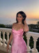 Elegant Bateau Bustier Pink Soft Satin Mermaid Prom Dress, Party Dress, PD382281