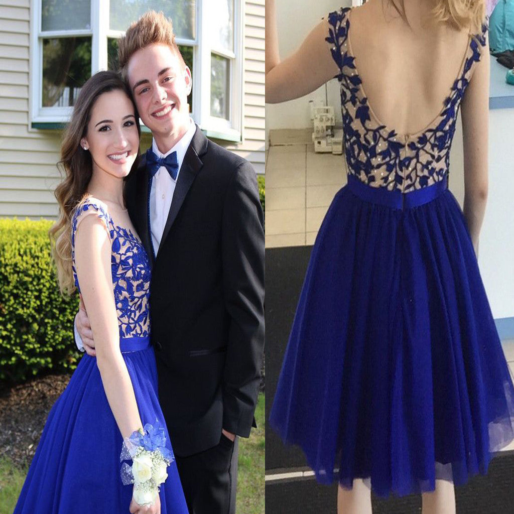 New Arrival Royal Blue open back elegant freshman formal cocktail homecoming prom dresses, BD00178