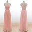Cheap Junior Long Chiffon Pink  Sweet Heart Open Back Bridesmaid Dresses, WG21