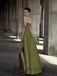 Elegant Olive Green Strapless Sleeveless A-line Long Prom Dress, PD3577