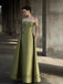 Elegant Olive Green Strapless Sleeveless A-line Long Prom Dress, PD3577