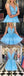 Blue Lace Beaded Sleeveless Fashion Homecoming Dresses,HD0014