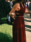 Burgundy Two Pieces Simple Gorgeous Vintage Party Prom Dresses. AB081