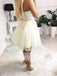 Ivory Tulle Silver Beads Sweetheart Strapless Homecoming Dresses,HD0008