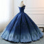 Navy Lace Applique Off Shoulder Ball Gown Princess Prom Dresses ,PD00137
