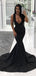 Nude Jersey Deep Scoop Neck Mermaid Train Formal Prom Dresses,PD00349