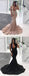 Nude Jersey Deep Scoop Neck Mermaid Train Formal Prom Dresses,PD00349