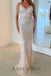 Sexy Silver V-neck Off shoulder Sleeveless Mermaid Long Prom Dress, PD3619