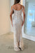 Sexy Silver V-neck Off shoulder Sleeveless Mermaid Long Prom Dress, PD3619