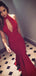 Red Jersey High Neck Halter Mermaid Backless Prom Dresses,PD00206